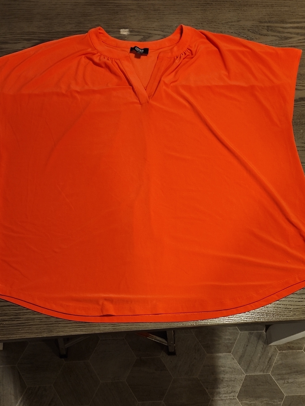 Jones New York Women's Bright Orange Short-Sleeve Blouse